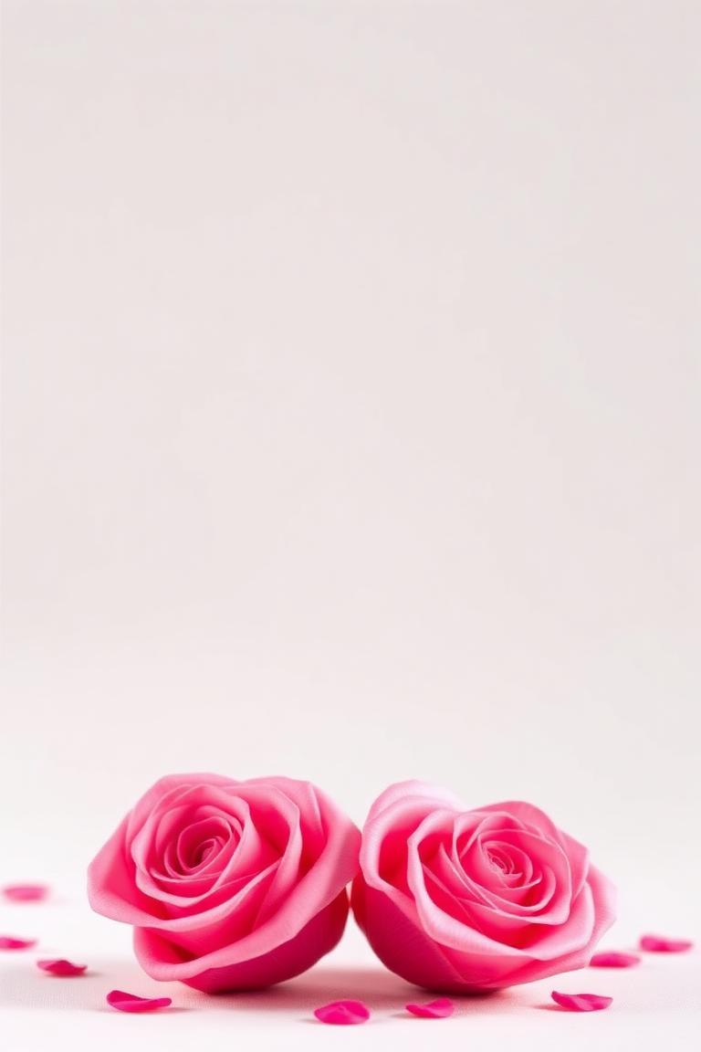 Imagen de buenos días con rosas en forma de corazón sobre fondo blanco